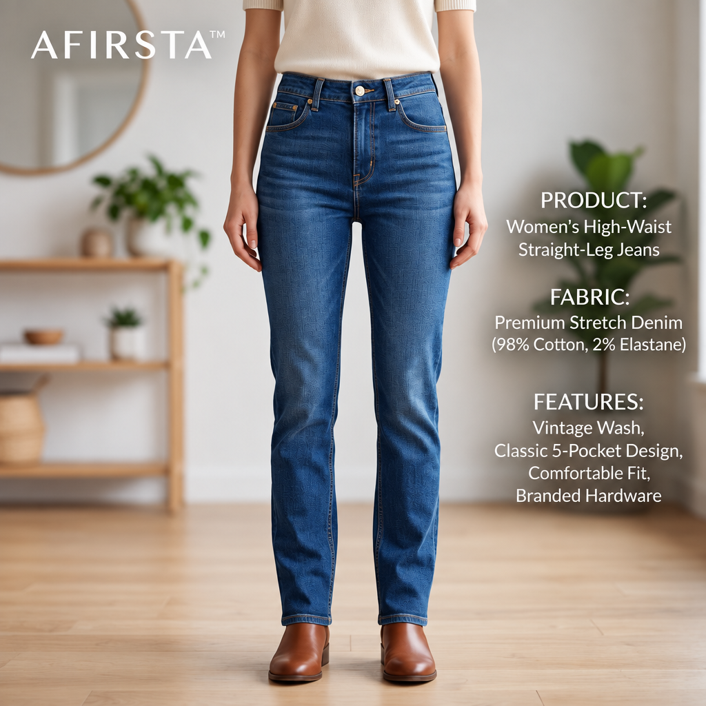 AFIRSTA™ FlexRise Articulated Straight-Leg Jeans