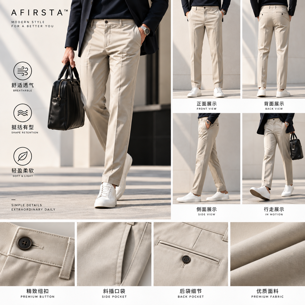 AFIRSTA™ LineShift Adaptive Tailored Trousers – Flexible Fit for Work