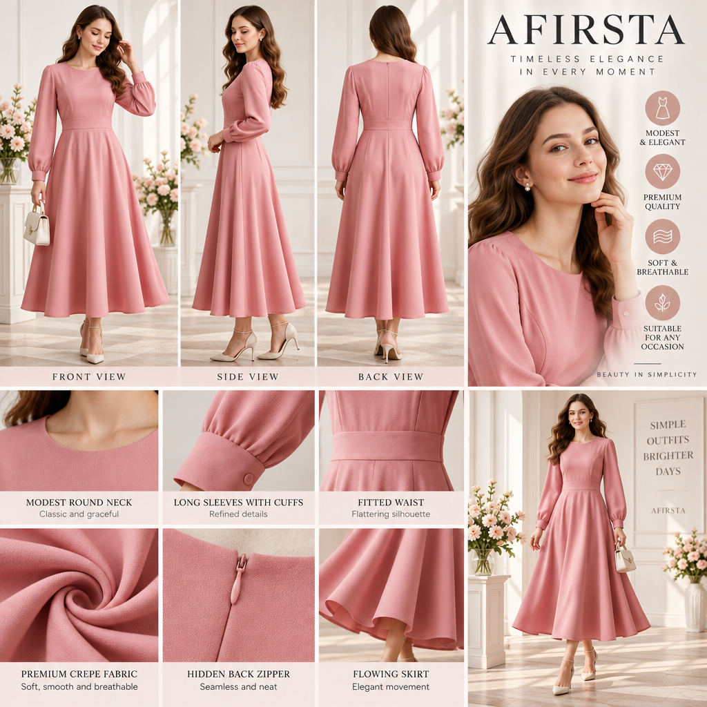AFIRSTA™ SilhouetteShift Convertible Midi Dress